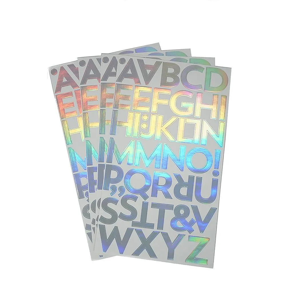 Iridescent Rainbow Alphabet Stickers, 172-Piece