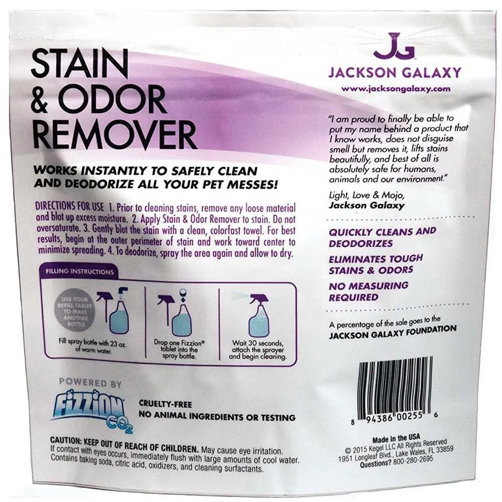 Jackson Galaxy's Fizzion Stain & Odor Remover 10 Refill Tablets