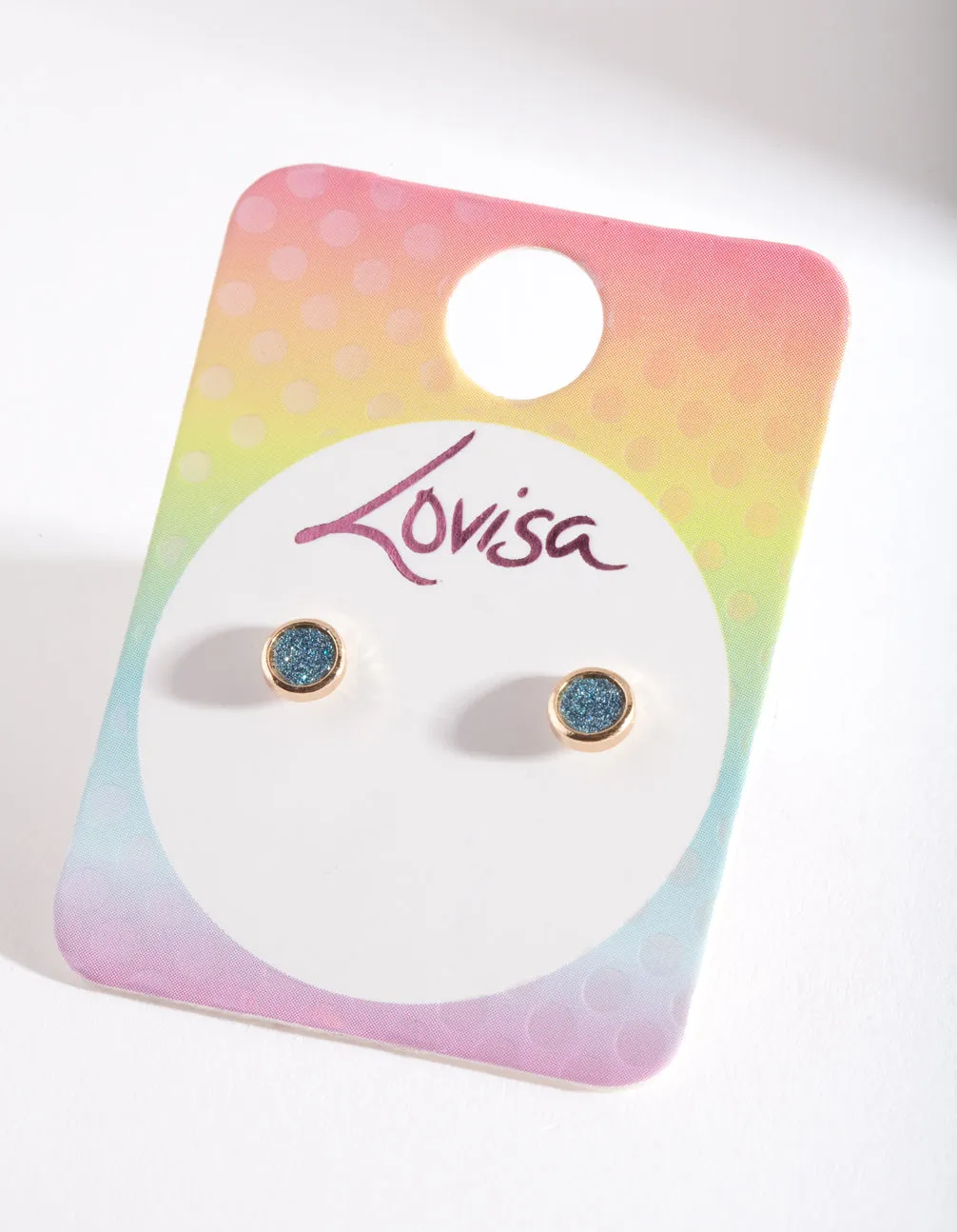 Kids Aqua Glitter Earrings