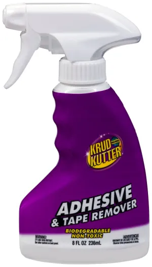 Krud Kutter 336247 Adhesive Remover, Liquid, Solvent-Like, Light Yellow, 8 oz :EA: QUANTITY: 1