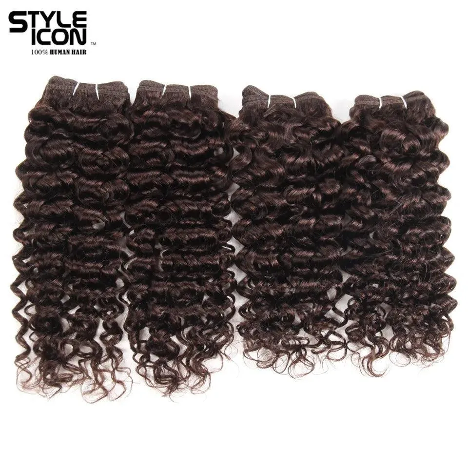 Luxurious Brazilian Curly Hair Bundle: Color 4 Voluminous Extensions