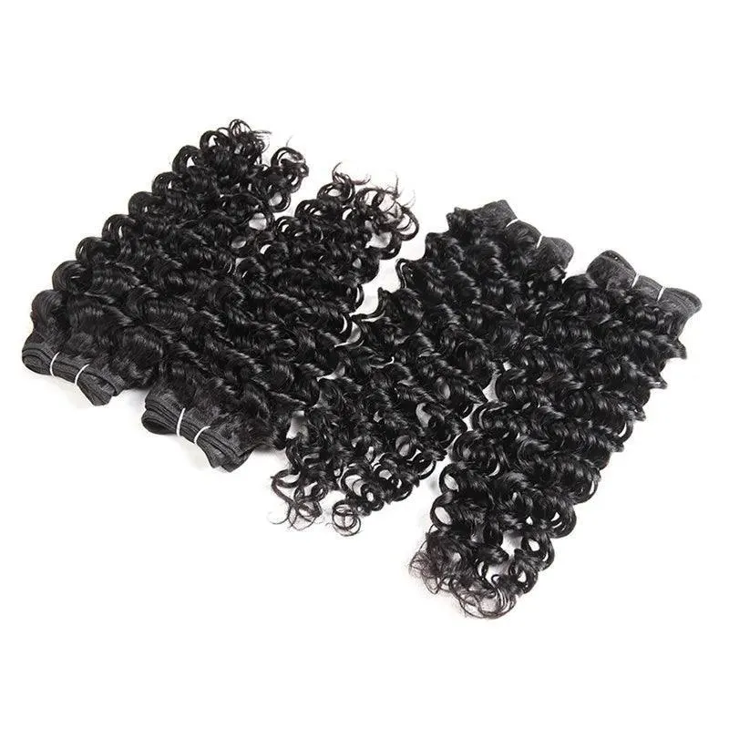 Luxurious Brazilian Curly Hair Bundle: Color 4 Voluminous Extensions