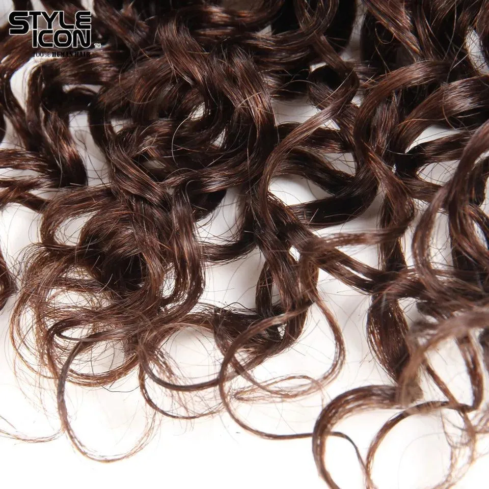 Luxurious Brazilian Curly Hair Bundle: Color 4 Voluminous Extensions