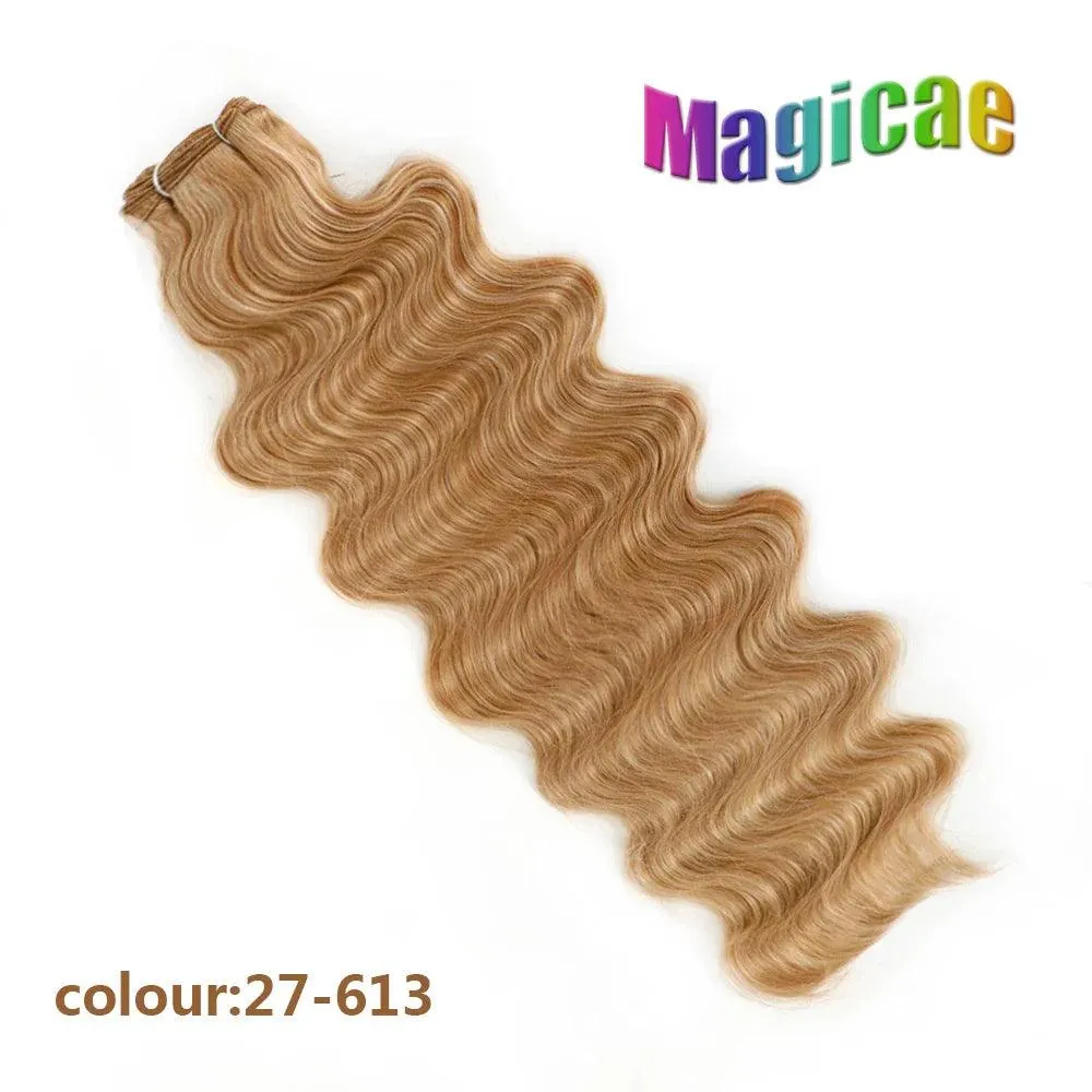 Magicae Ombre to Blonde Hair Extensions: Glamorous 30" Wave Ponytail - Transform Your Look!