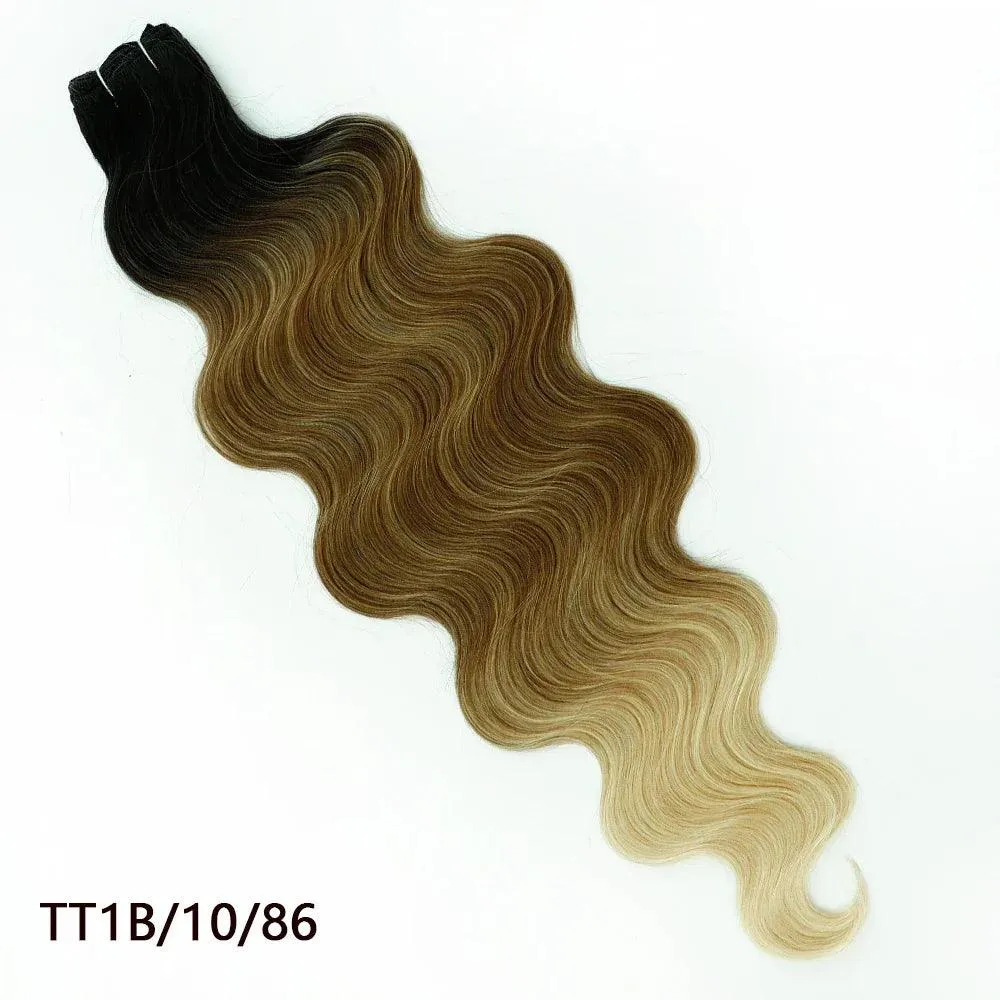 Magicae Ombre to Blonde Hair Extensions: Glamorous 30" Wave Ponytail - Transform Your Look!