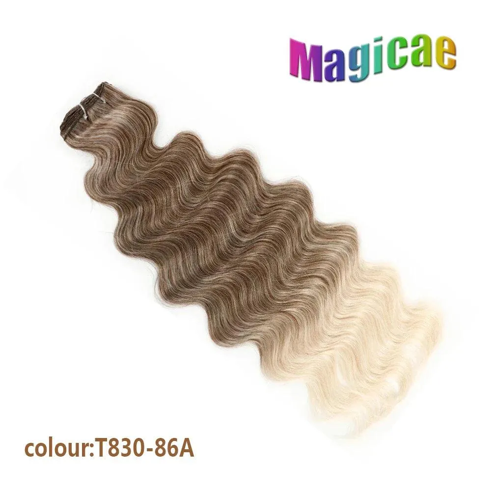 Magicae Ombre to Blonde Hair Extensions: Glamorous 30" Wave Ponytail - Transform Your Look!