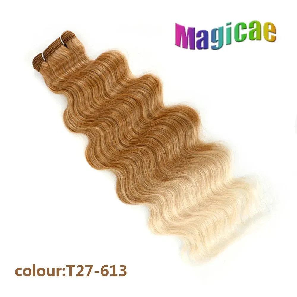 Magicae Ombre to Blonde Hair Extensions: Glamorous 30" Wave Ponytail - Transform Your Look!