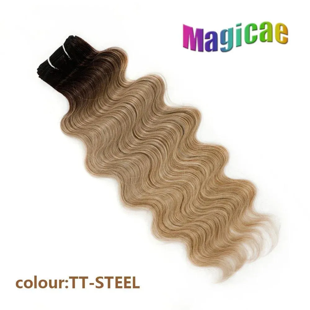 Magicae Ombre to Blonde Hair Extensions: Glamorous 30" Wave Ponytail - Transform Your Look!