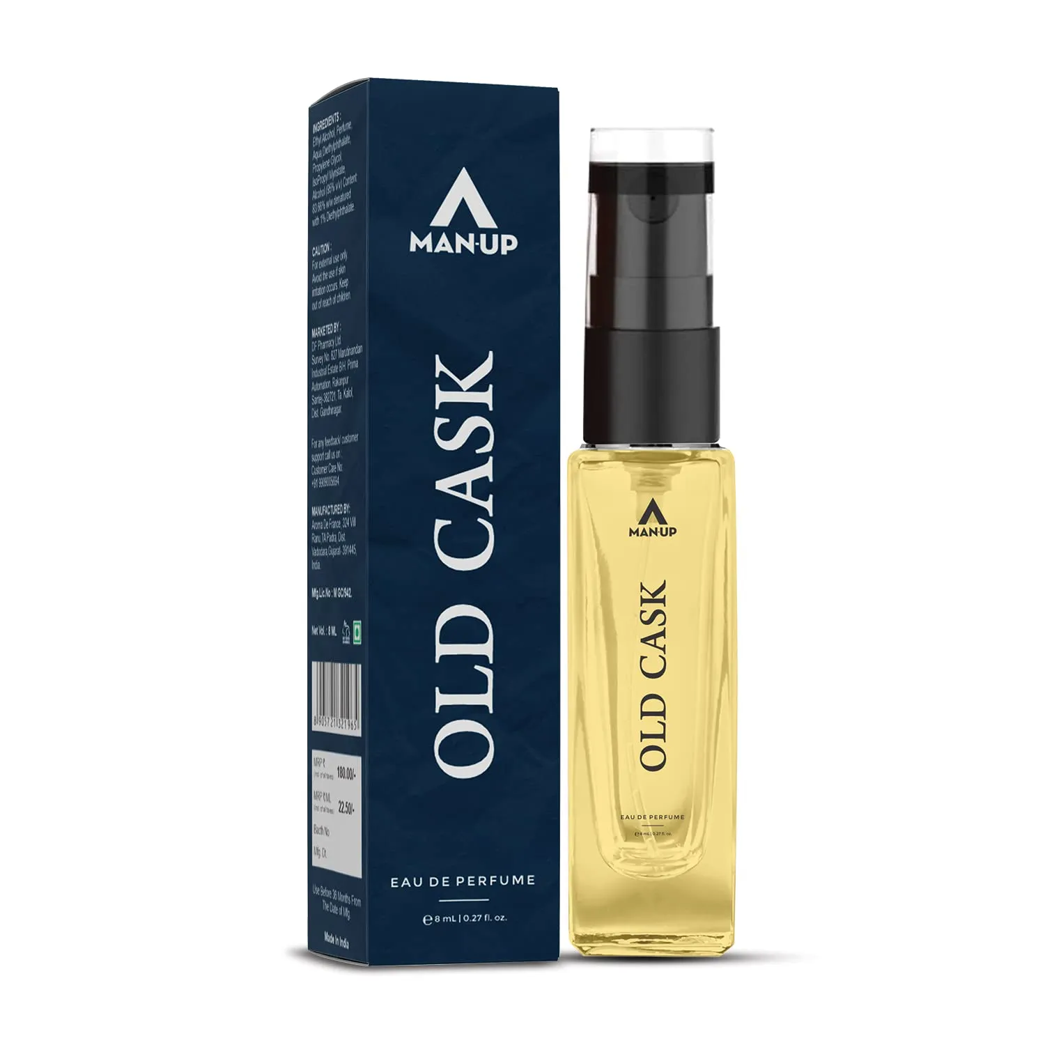 Man-Up Old Cask Perfume For Men | Eau De Perfume | Premium Long Lasting Fresh, Refreshing & Energising Fragrance Perfume | Celebrating Every Special Occasion - 8ml (Pack of 100)