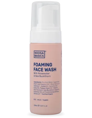 Noosa Basics - Foaming Face Wash with Rosewater and Sea Buckthorn - All Skin Types (150ml)