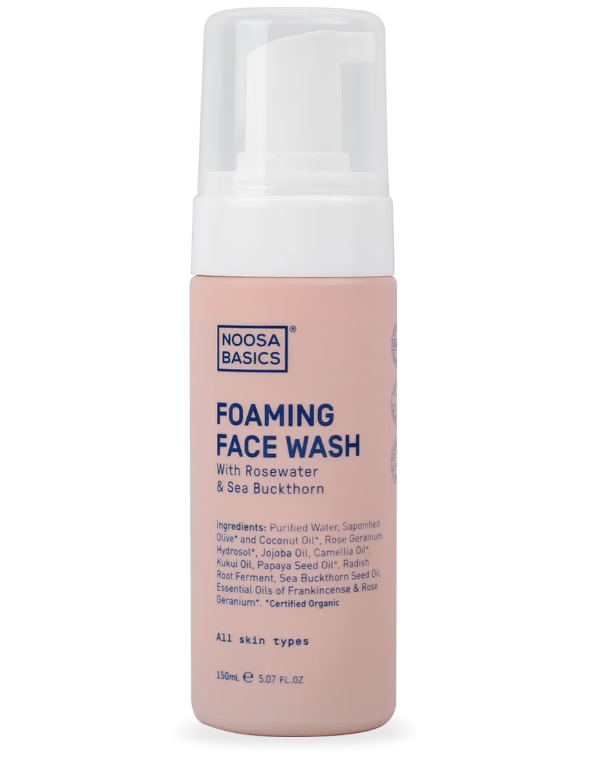 Noosa Basics - Foaming Face Wash with Rosewater and Sea Buckthorn - All Skin Types (150ml)