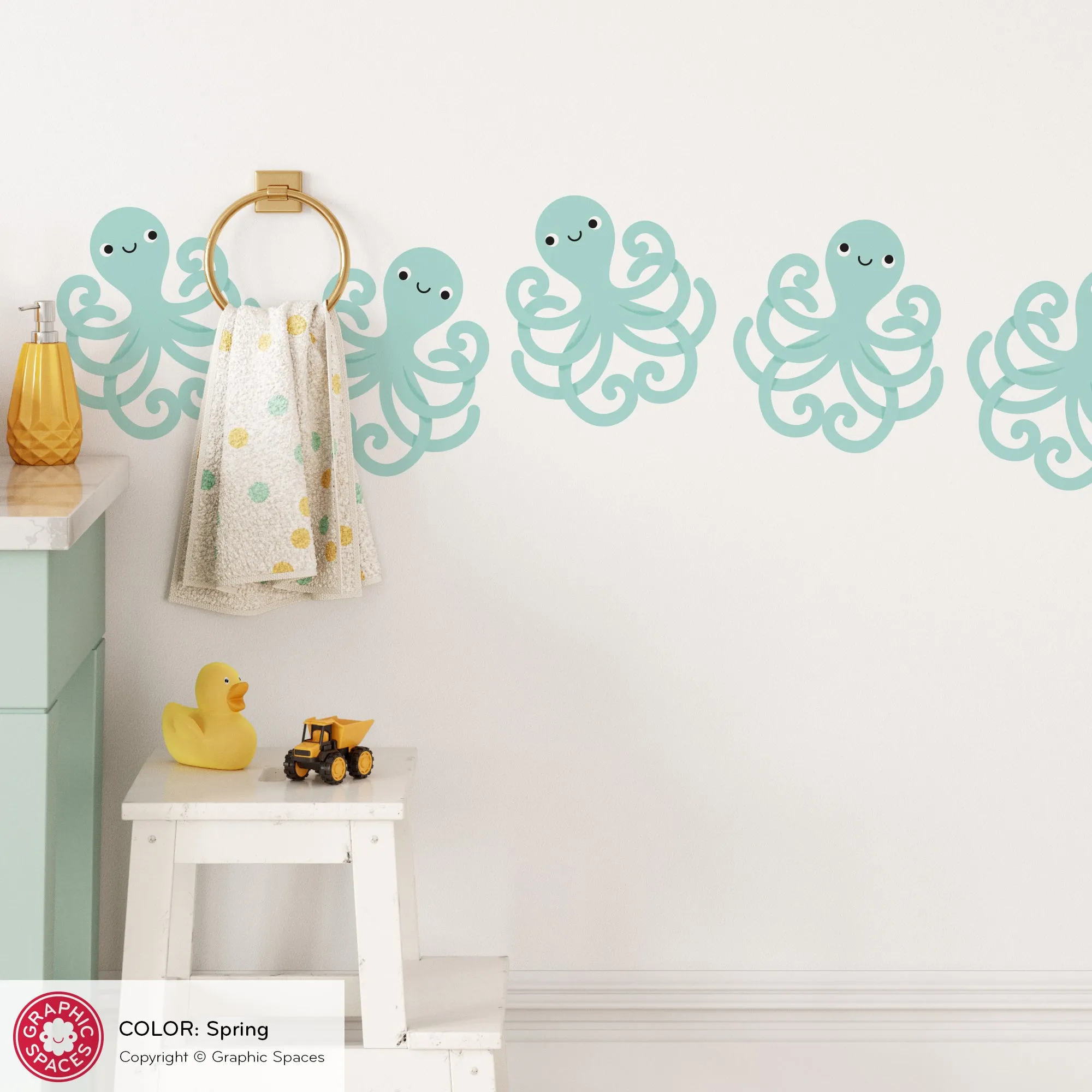 Octopus Scatter Fabric Wall Decals - Pack of 10