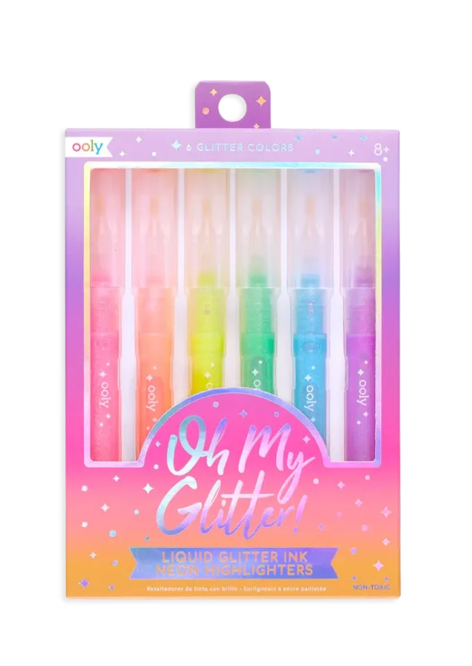 Oh My Glitter! Neon Highlighters - Set of 6