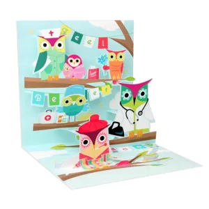 Owl Get Well Pop Up Card