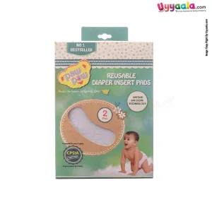 Paw Paw Reusable Baby Diaper insert Pads, Size S (30cm*10cm) - White