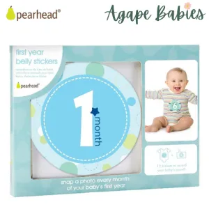 Pearhead 1st Year Belly Baby Milestone Stickers - Boy (Blue)