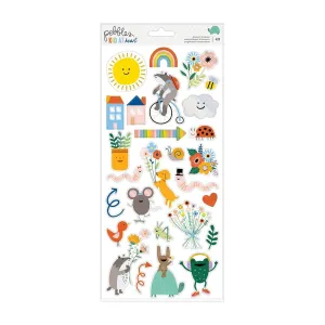 Pebbles Kid At Heart Cardstock Stickers 6"x 12" 49 Pack - Icons W/Foil Accents*