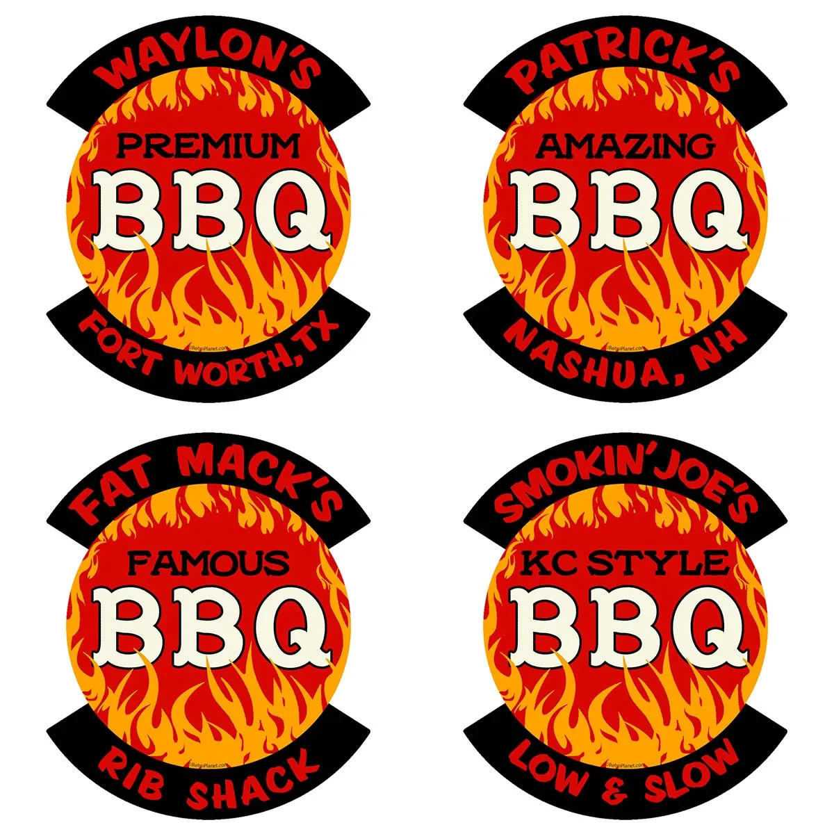 Personalized BBQ Vinyl Stickers Set of 10