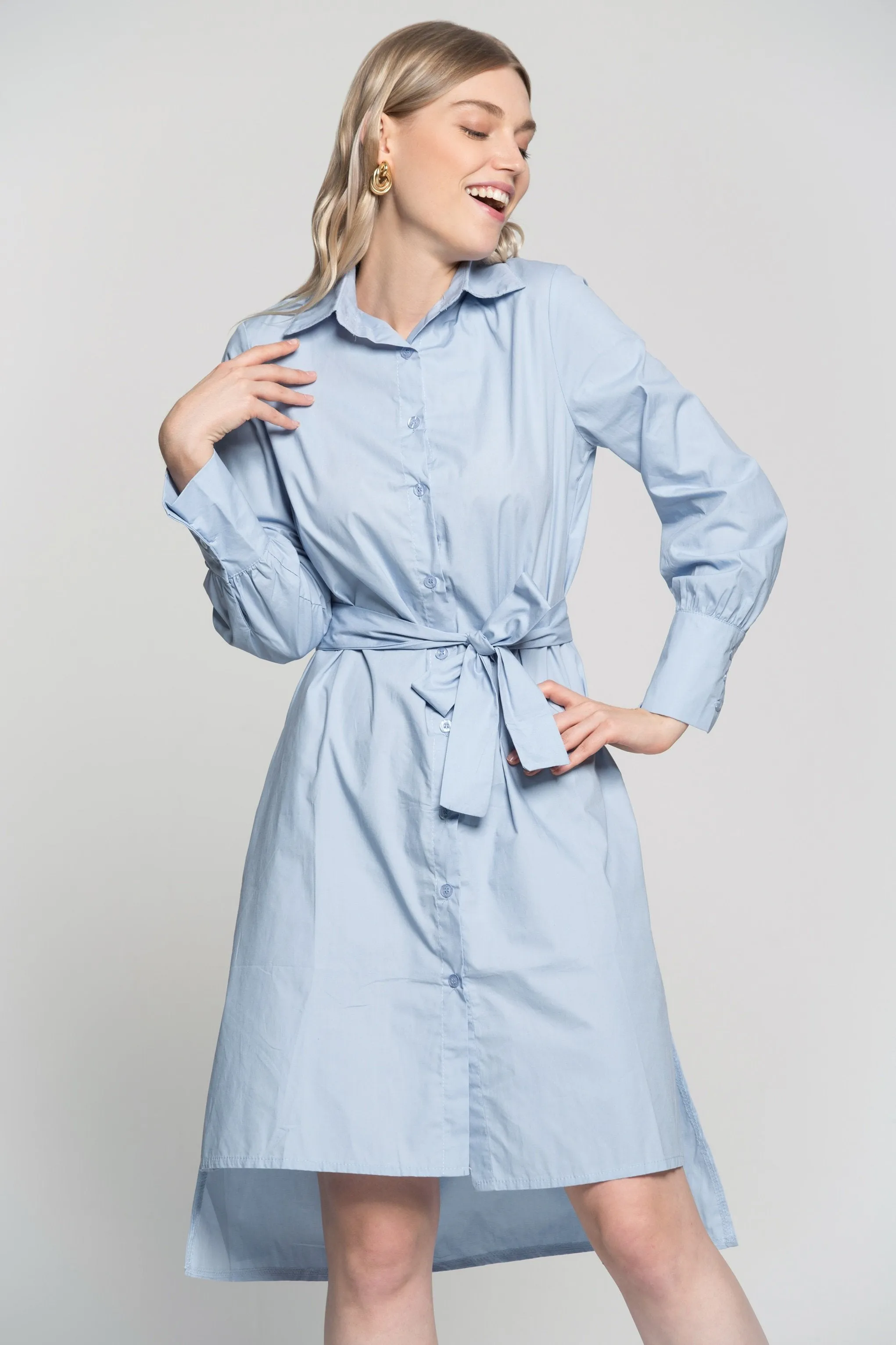 Powder Blue Shirt Dress