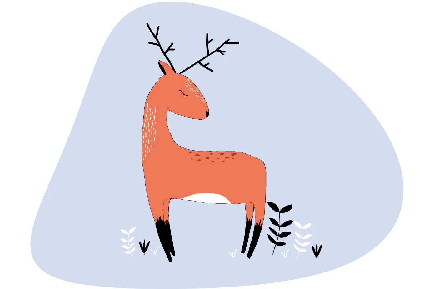 "Graceful deer" wall sticker