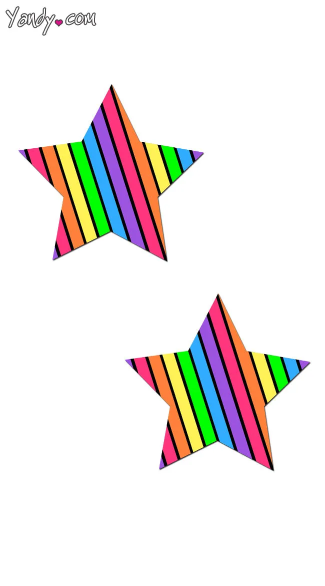 Rainbow Stripe Star Pasties