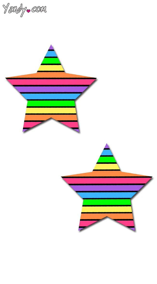 Rainbow Stripe Star Pasties