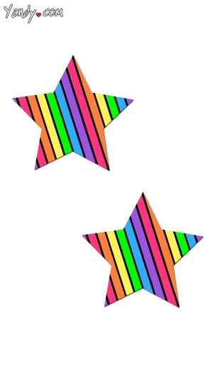 Rainbow Stripe Star Pasties