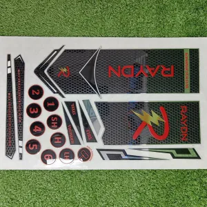 Raydn Cricket Bat Stickers (Black)