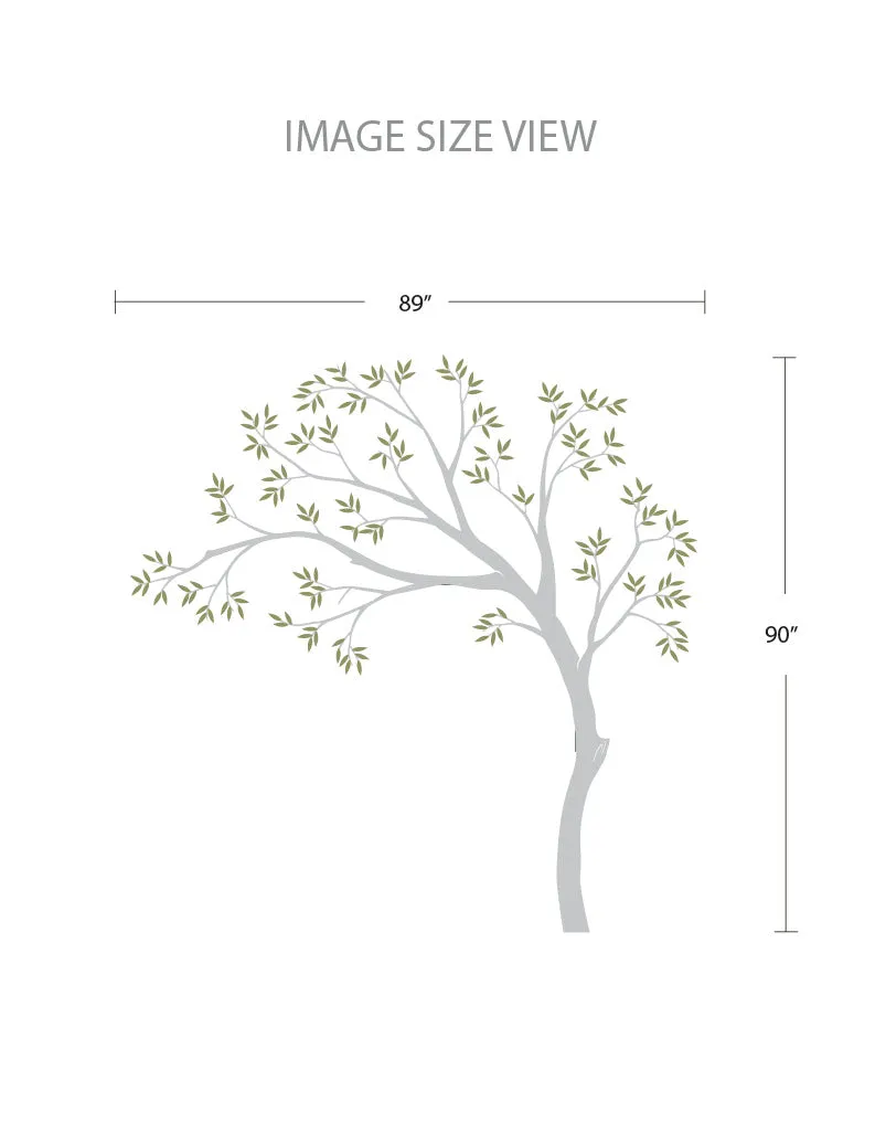 Simple Tree and Leaves Wall Decal