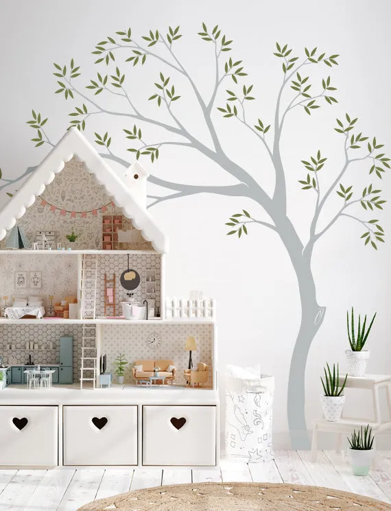 Simple Tree and Leaves Wall Decal