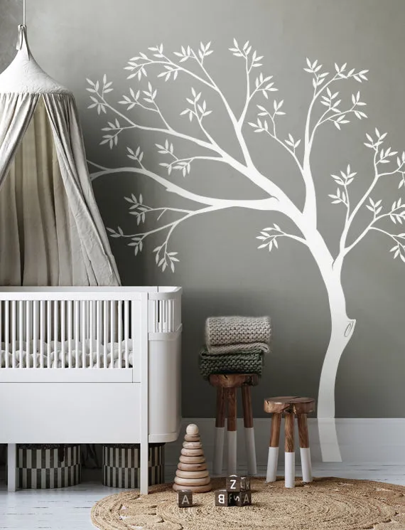 Simple Tree and Leaves Wall Decal