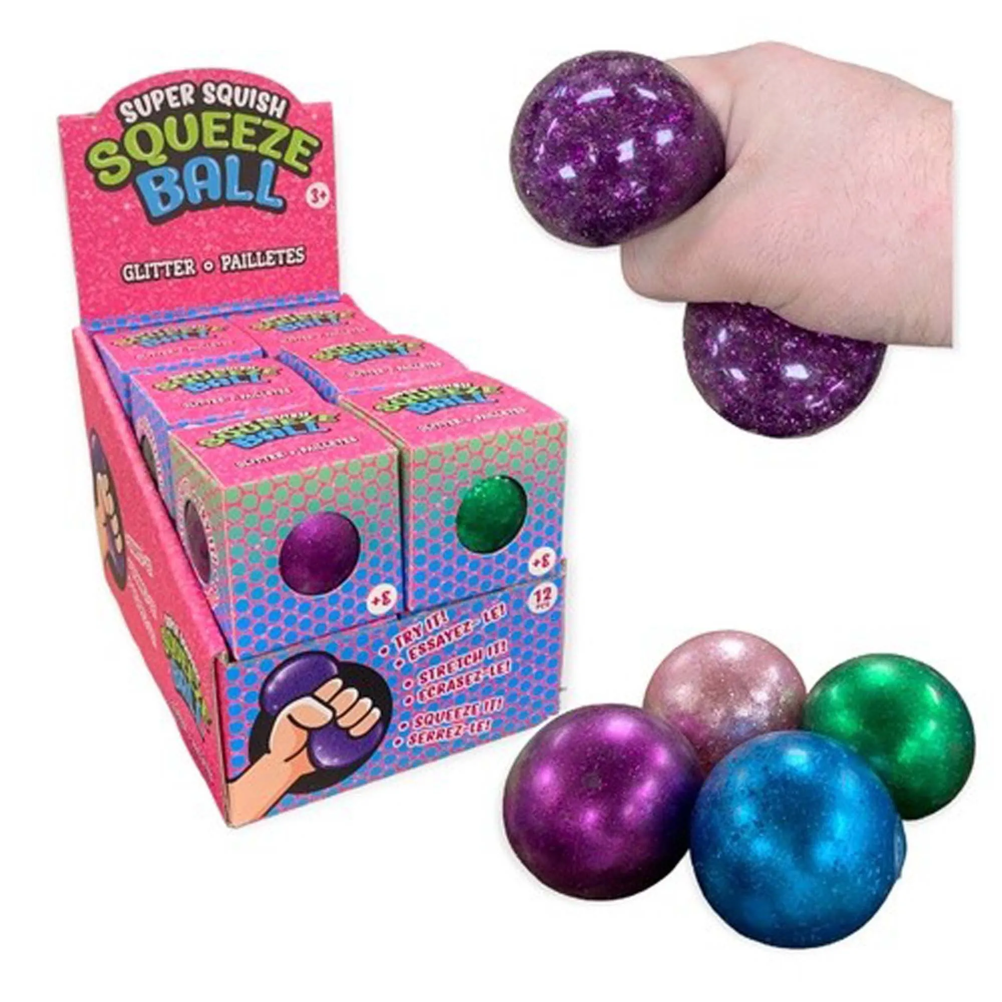 Super Squish Glitter Ball, assorted, 1 count