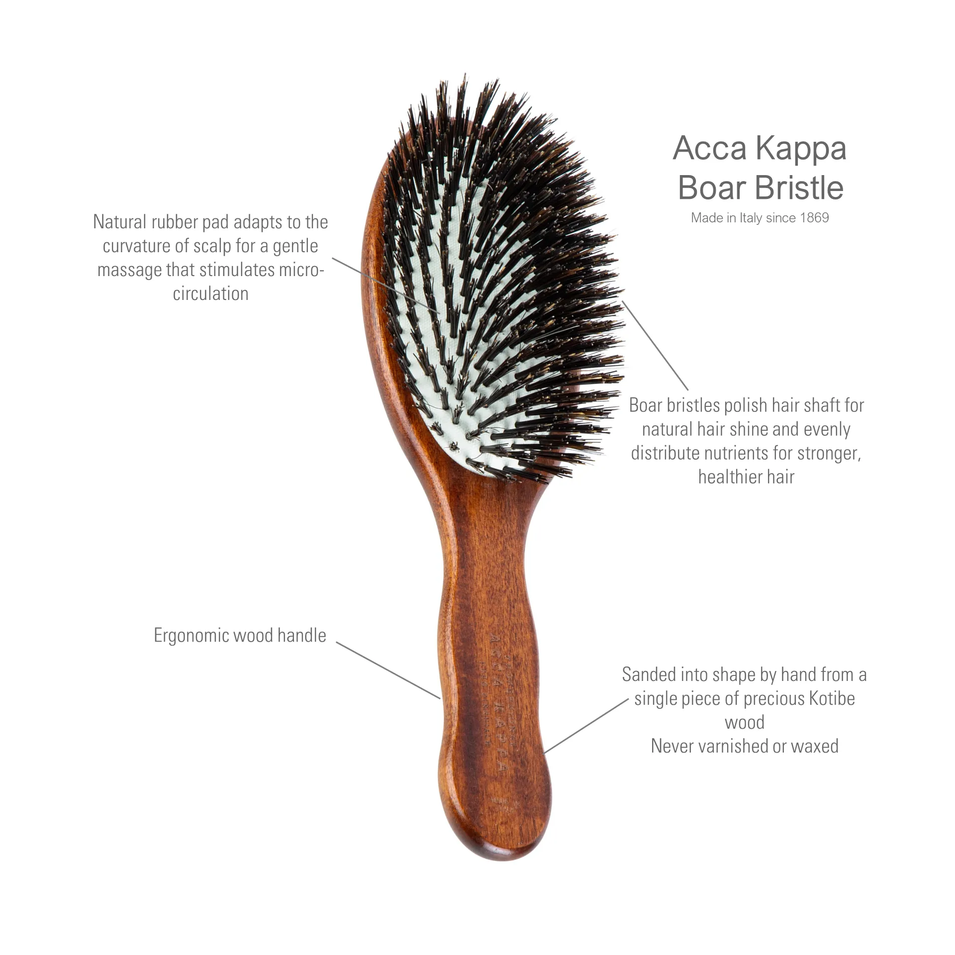 Travel Boar Bristles Brush