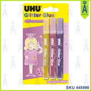 UHU GLITTER GLUE PRINCESS 3X10ML