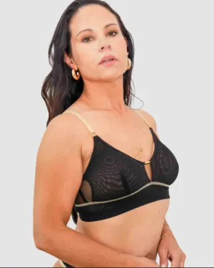 Victoria Mesh Keyhole Wireless Bralette AO-065