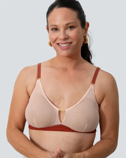 Victoria Mesh Keyhole Wireless Bralette AO-065