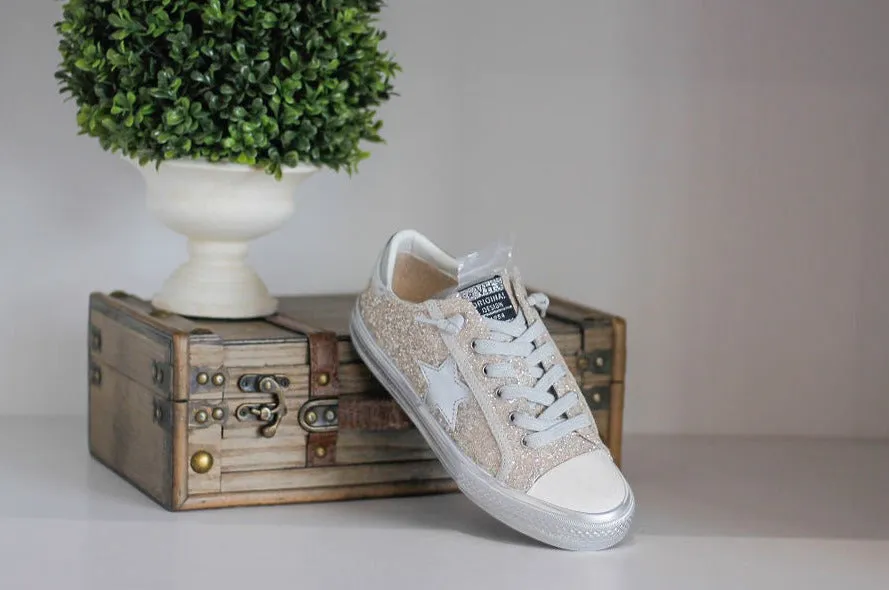 Vintage Havana Chunky Gold Glitter Silver Star Low Top