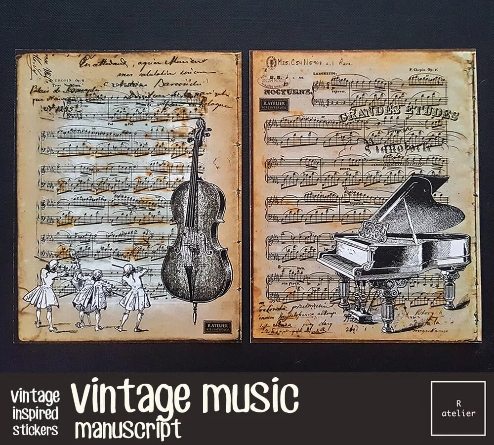 Vintage Music Manuscripts | Scrapbooking Washi Stickers