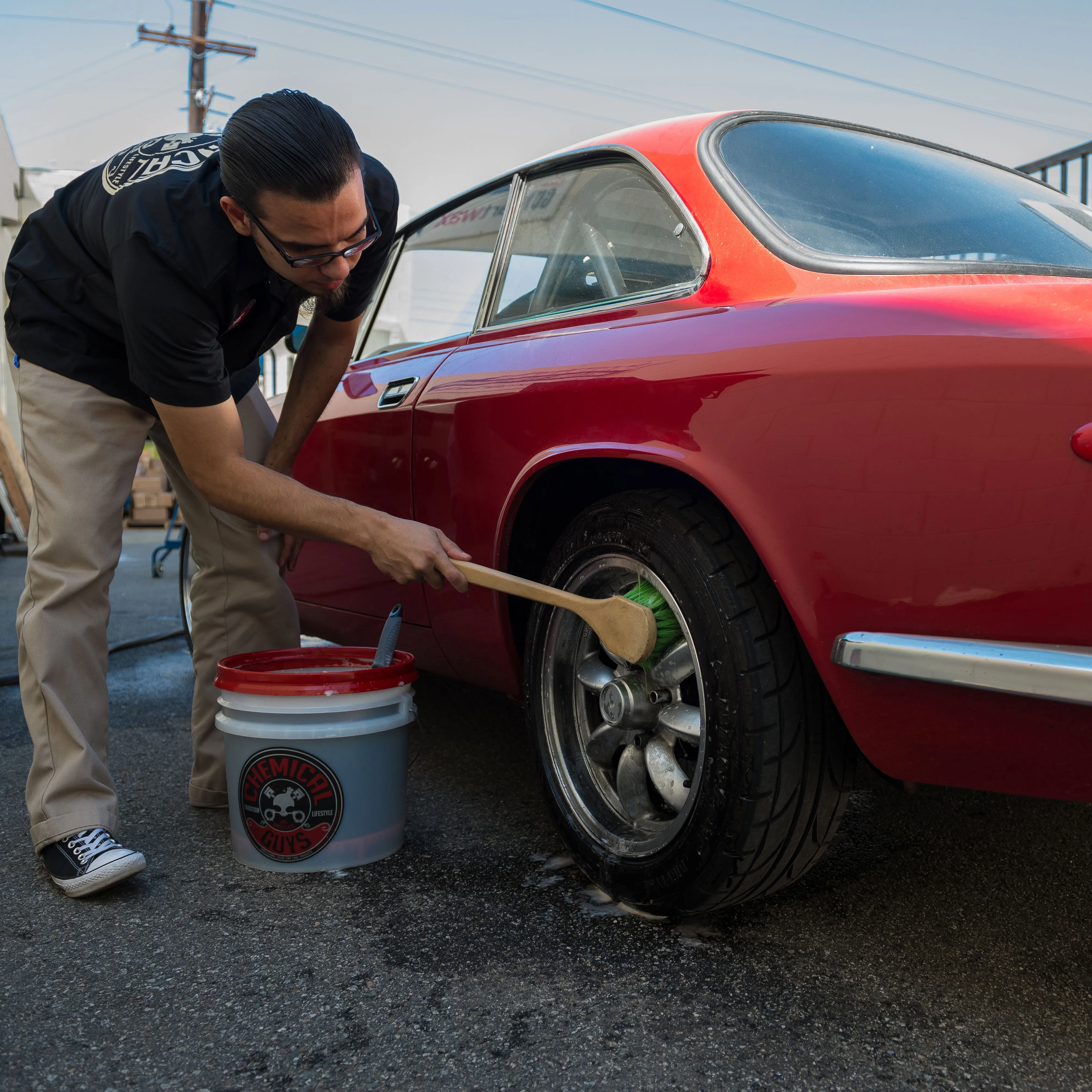 Wheel and Rim Flagged Tip Brush