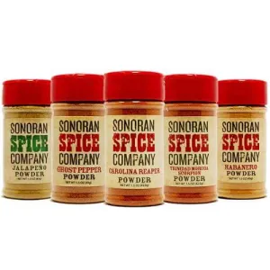 World's Hottest Pepper Powders 5 Pack